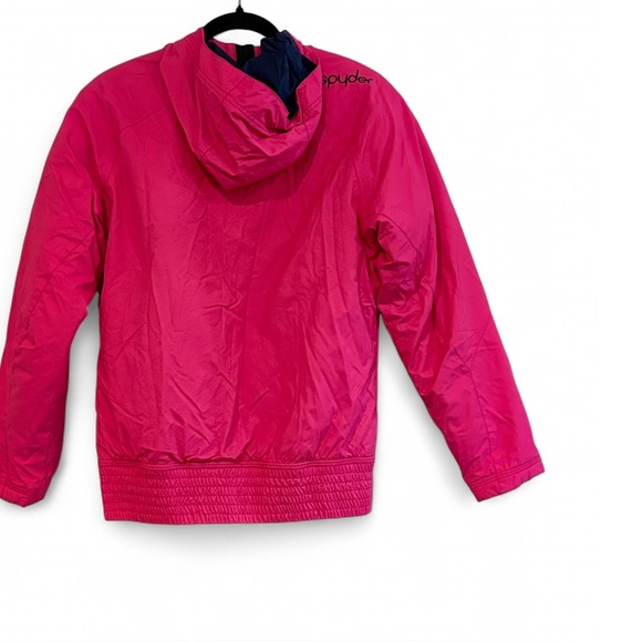 Spyder Size 16 Neon Pink Ski Jacket Puffer Coat Hooded - Picture 15 of 16